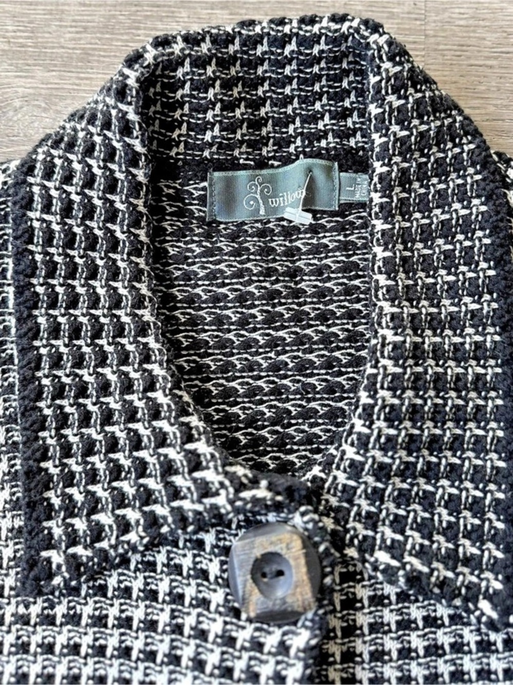 Willow Checkered Blazer in Black & White Like New - L - Picture 5 of 7